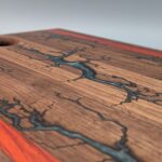 Silver-Blue Fractal Cutting Board - Image 3